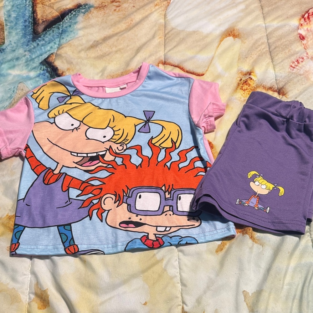 SHEIN Cartoon Kids Set - Pink and Blue